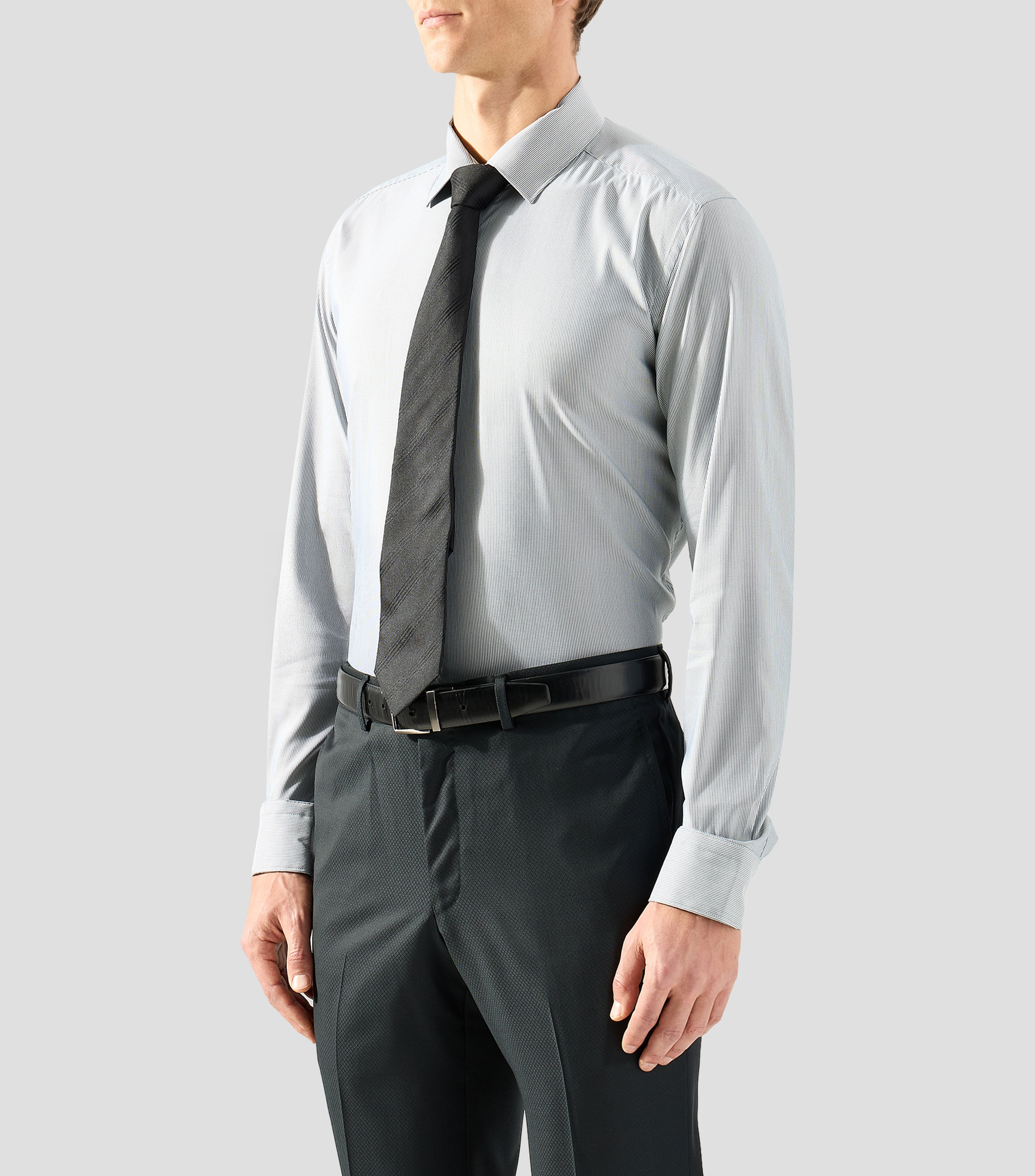 Camisa a rayas manga larga Hombre